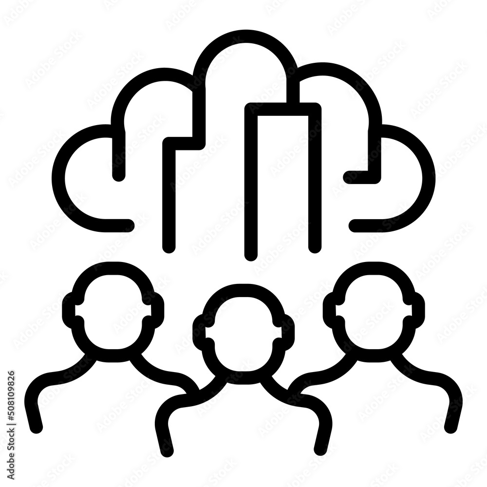 Online work group icon outline vector. Business company. Task increase Online work group icon outline vector. Business company. Task increase
