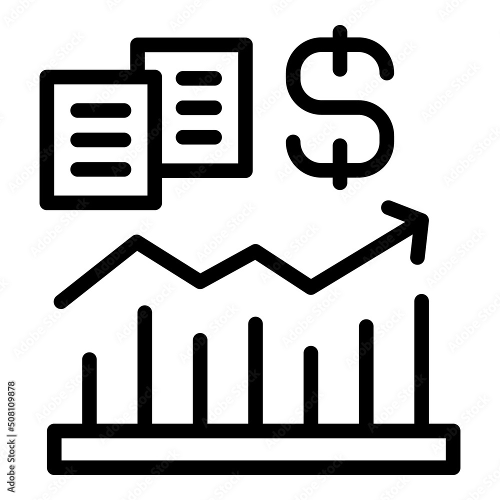 Increase job graph icon outline vector. Work time. Business team Increase job graph icon outline vector. Work time. Business team