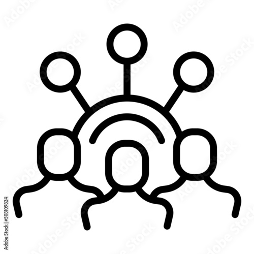 Business group icon outline vector. Work time. Company task