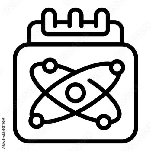 Atomic calendar icon outline vector. People team. Company task