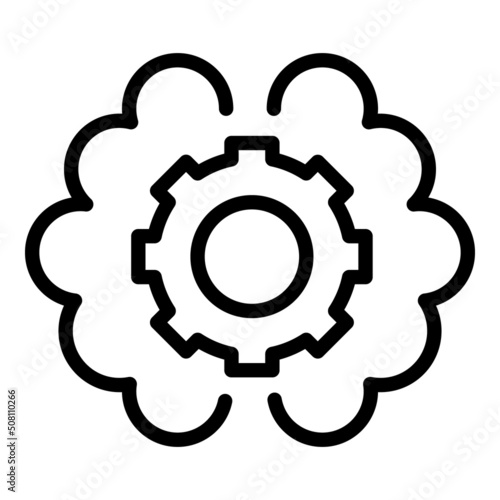 Productivity brain icon outline vector. Work time. Team company