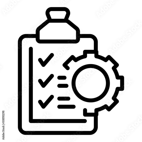 Productivity clip board icon outline vector. Work time. Business team
