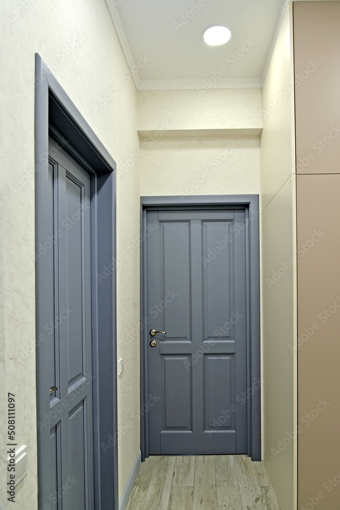Fototapeta premium Interior of the corridor overlooking the interior doors