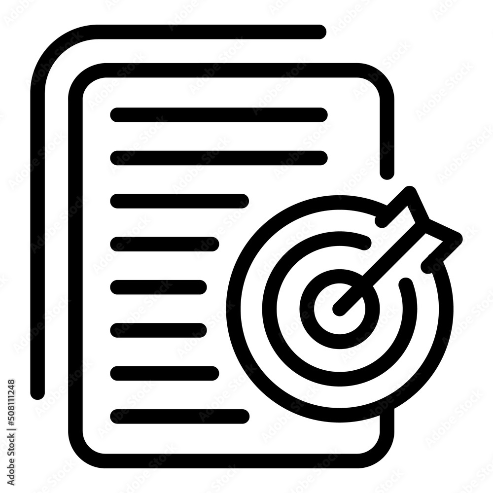 Task paper target icon outline vector. Goal career. Training level Task paper target icon outline vector. Goal career. Training level