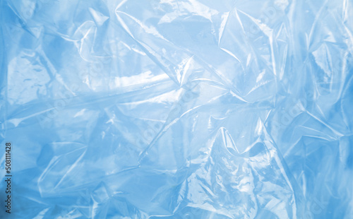 Blue plastic bag texture background