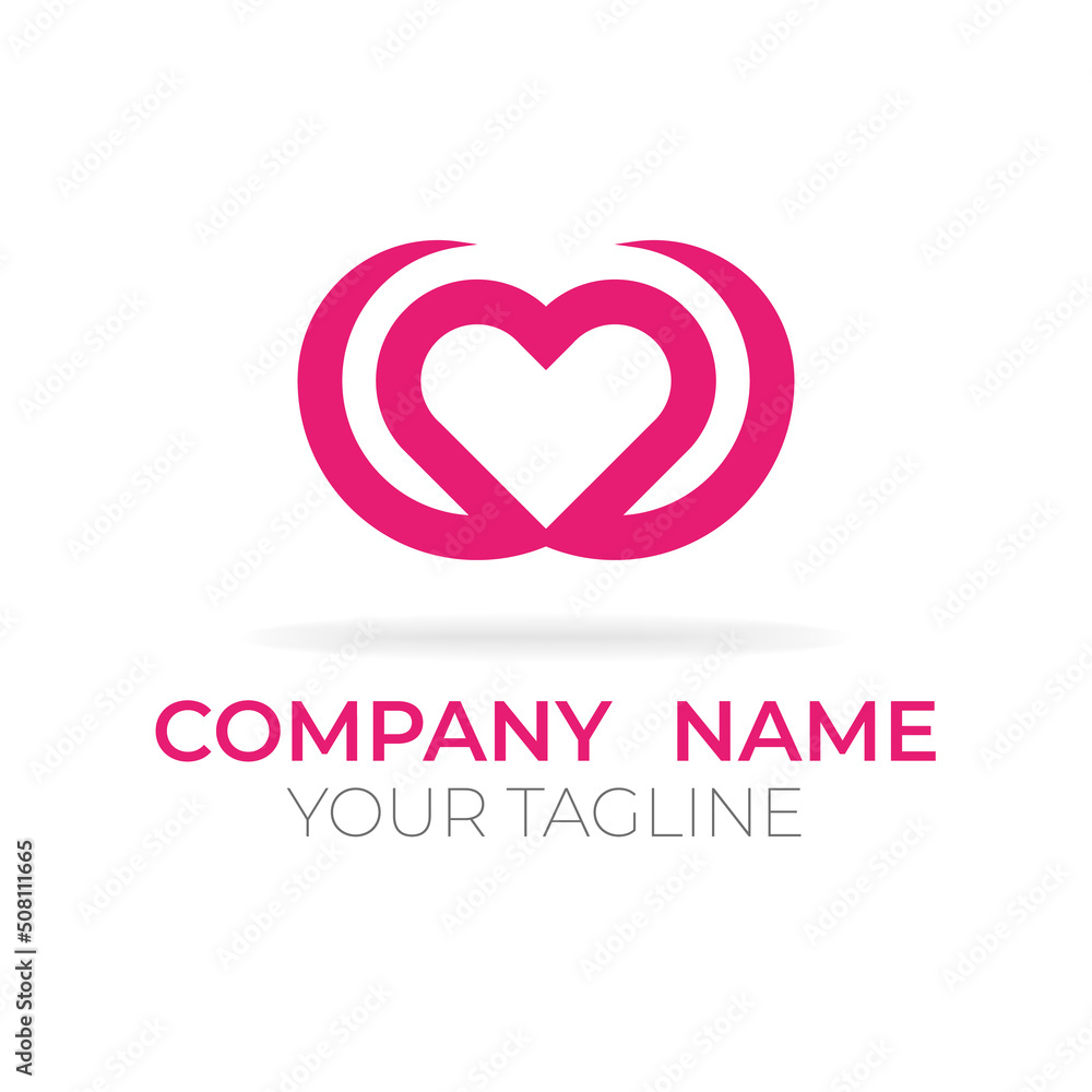 Secure love logo design template