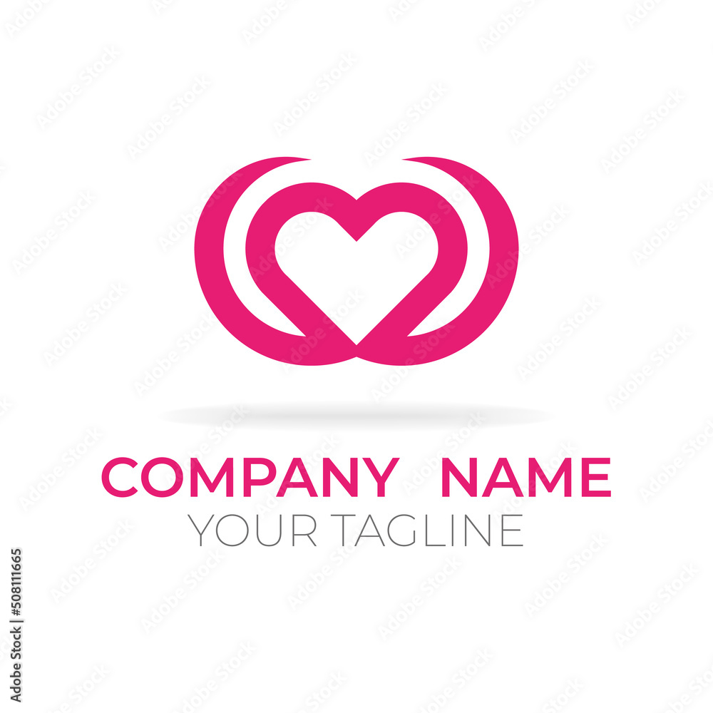 Secure love logo design template Secure love logo design template