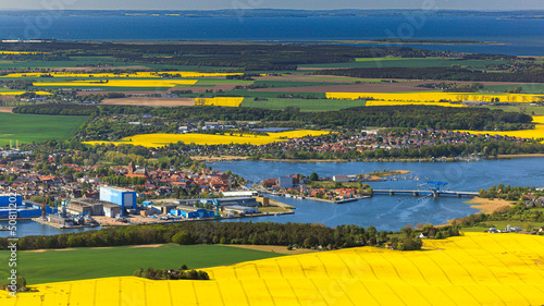 Wolgast, Mecklenburg-Vorpommern, Deutschland, Luftaufnahme aus dem Flugzeug  photo