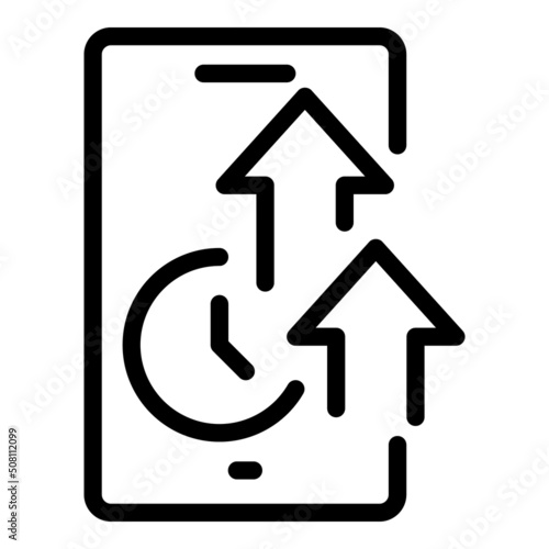 Update smartphone icon outline vector. Mission core. Trust vision