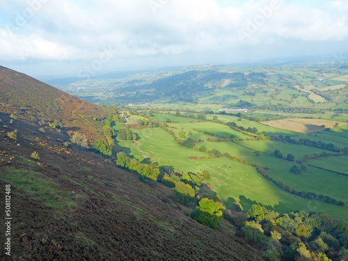 Canvas Print Hills and Valley at Pandy, Wales