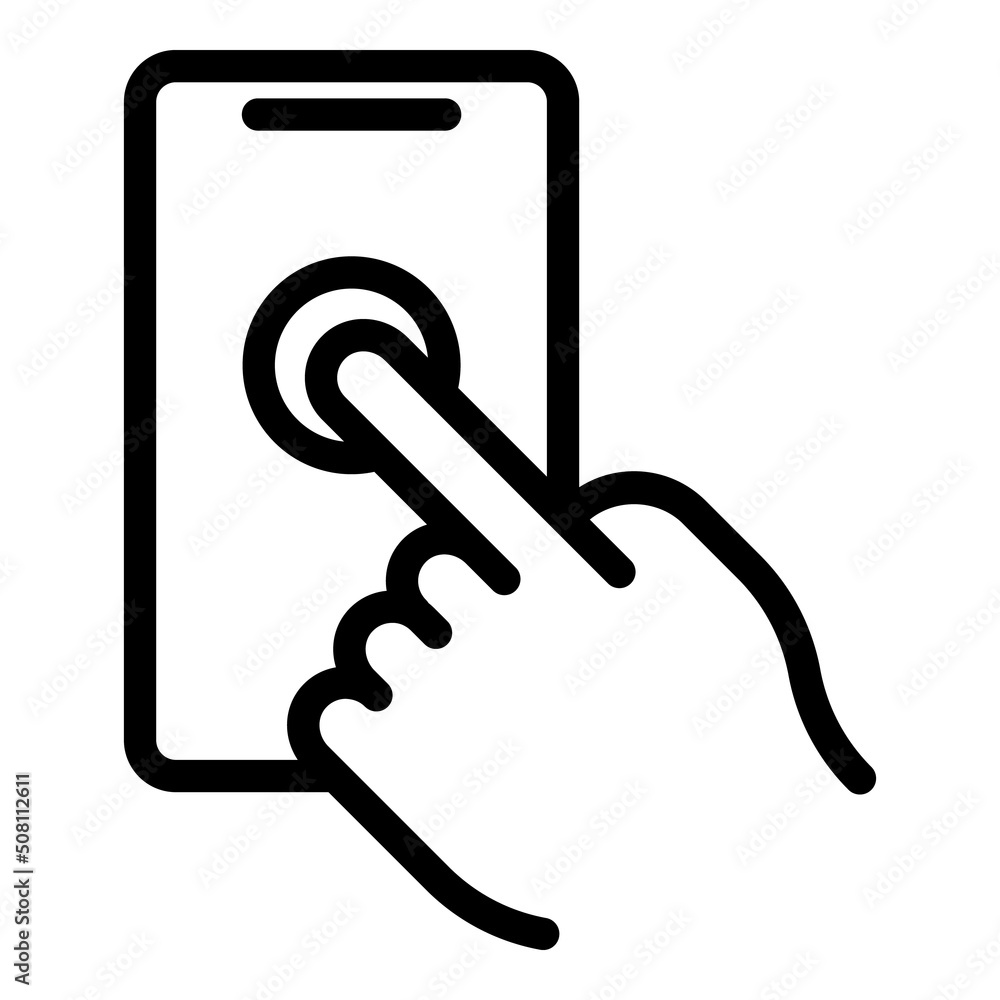 Phone touch point icon outline vector. Digital screen. Smart click Phone touch point icon outline vector. Digital screen. Smart click