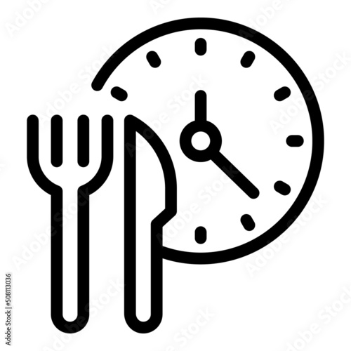 Food time icon outline vector. Metabolic energy. Chemical process photo