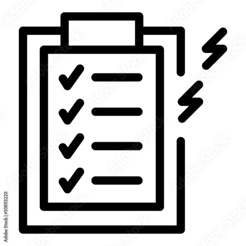 Clipboard diet icon outline vector. Body energy. High process