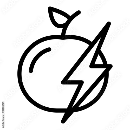 Food energy icon outline vector. Metabolic diet. Chemical system