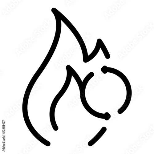 Metabolic fire icon outline vector. Chemical energy. Diet system
