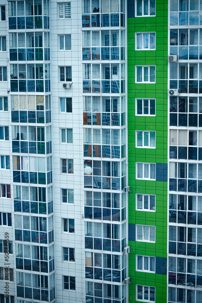 Urban photography of a residential high-rise building
