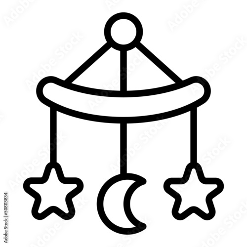 Crib toy icon outline vector. Kid care. Baby infant
