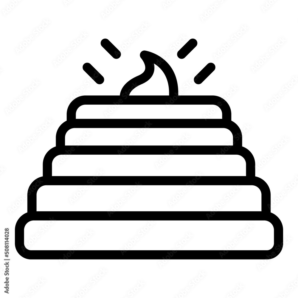 Cream cake icon outline vector. Candy food. Easter donut