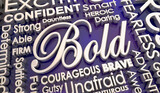 Bold Courage Bravery Fearless Word Collage 3d Illustration