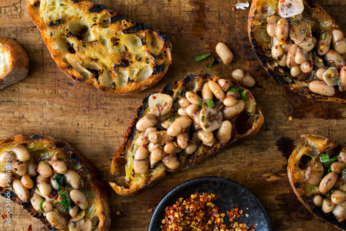 Cannellini Bean Crostini with Crushed Red Pepper photo