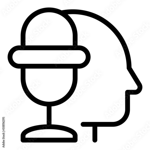 Rhetoric icon outline vector. Oratory speech. Public election