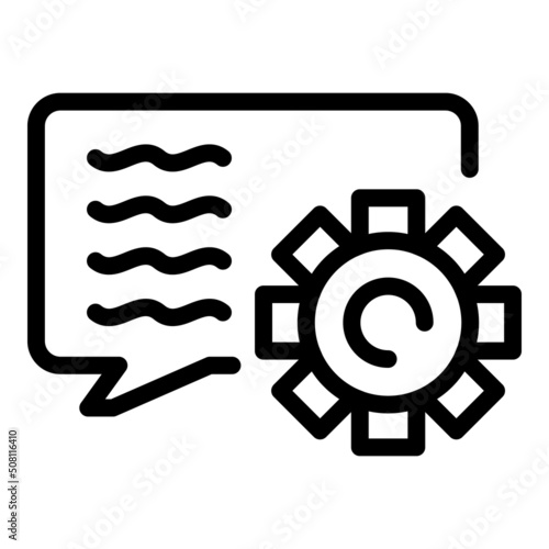 Gear chat icon outline vector. Speach election. Student school