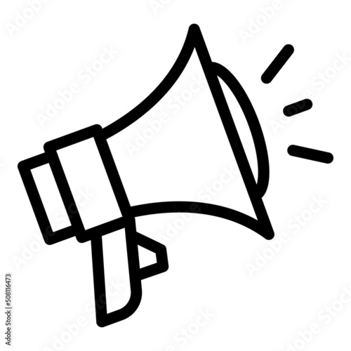 Megaphone icon outline vector. Speach rhetoric. Oratory speech
