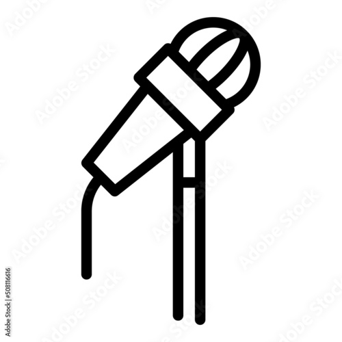 Microphone icon outline vector. Speach election. Public student
