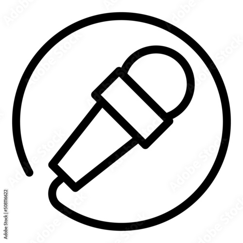 Speaker microphone icon outline vector. Speach elocution. Oratory speech