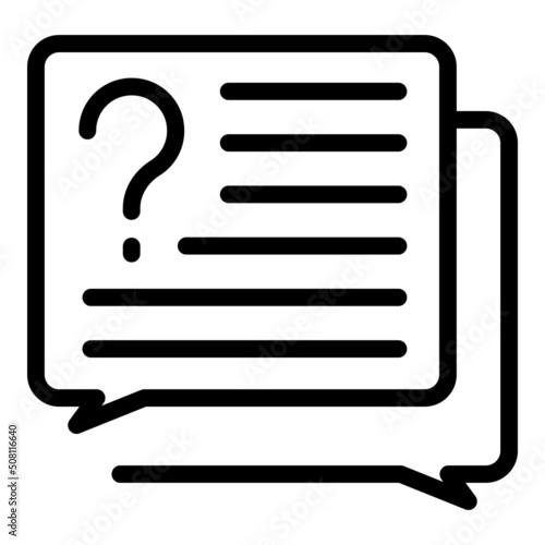 Chat skill icon outline vector. Public oratory. Debate class