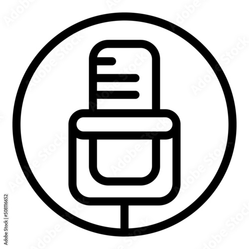 Microphone lecture icon outline vector. Public student. Academic seminar