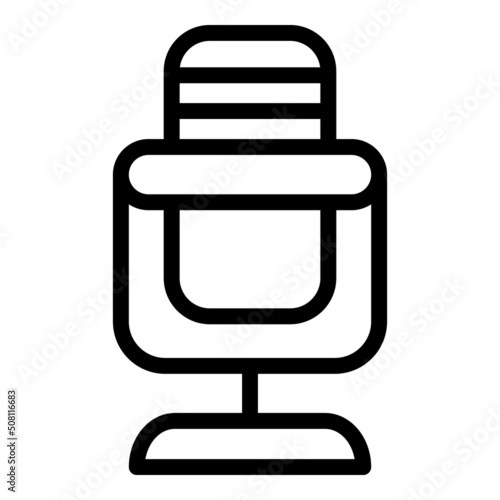 Oratory microphone icon outline vector. Public election. Rhetoric speech