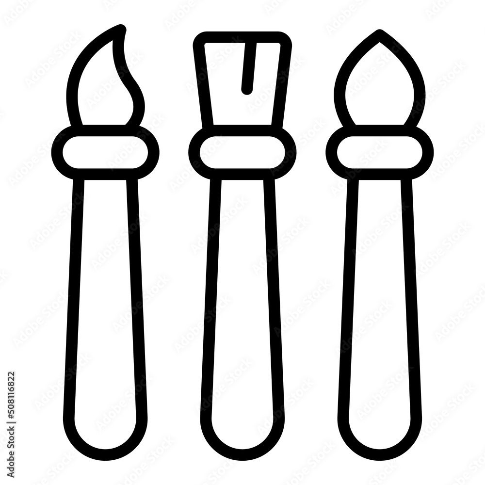 Artist art tools icon outline vector. Creative design. Paint kid Artist art tools icon outline vector. Creative design. Paint kid