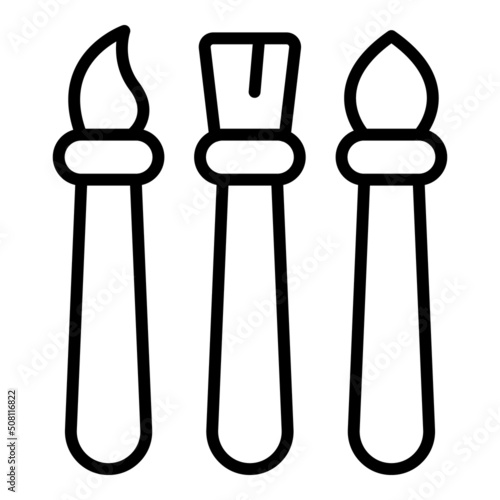 Artist art tools icon outline vector. Creative design. Paint kid