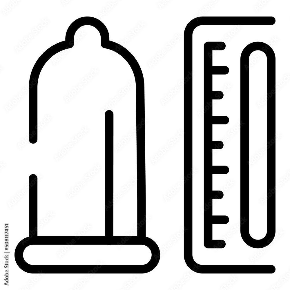 Condom length icon outline vector. Sex education. Puberty gender Condom length icon outline vector. Sex education. Puberty gender