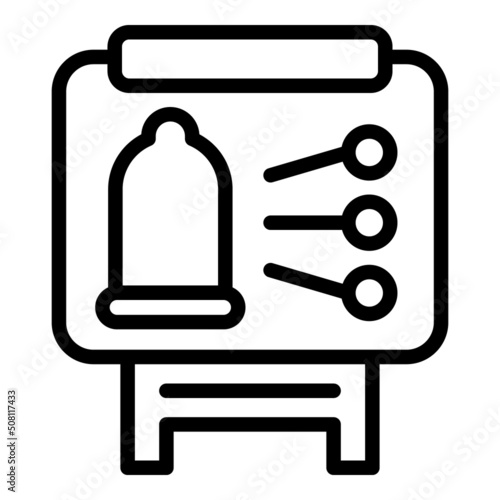 Condom parts banner icon outline vector. Gender teacher. Sex health