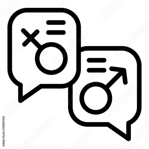 Sex education chat icon outline vector. Health advice. Condom teaching