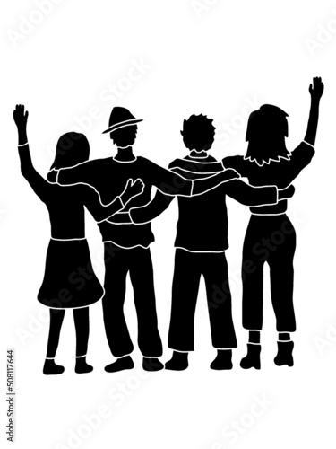 Umriss Silhouette Freunde 