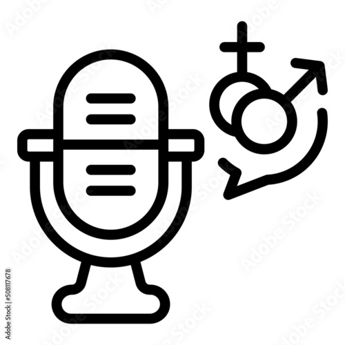 Microphone sex education icon outline vector. Sexual health. Gender advice