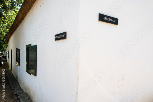 Steet sign in Zuid Afrikaans or Dutch, Stellenbosch, Western Cape South Africa photo