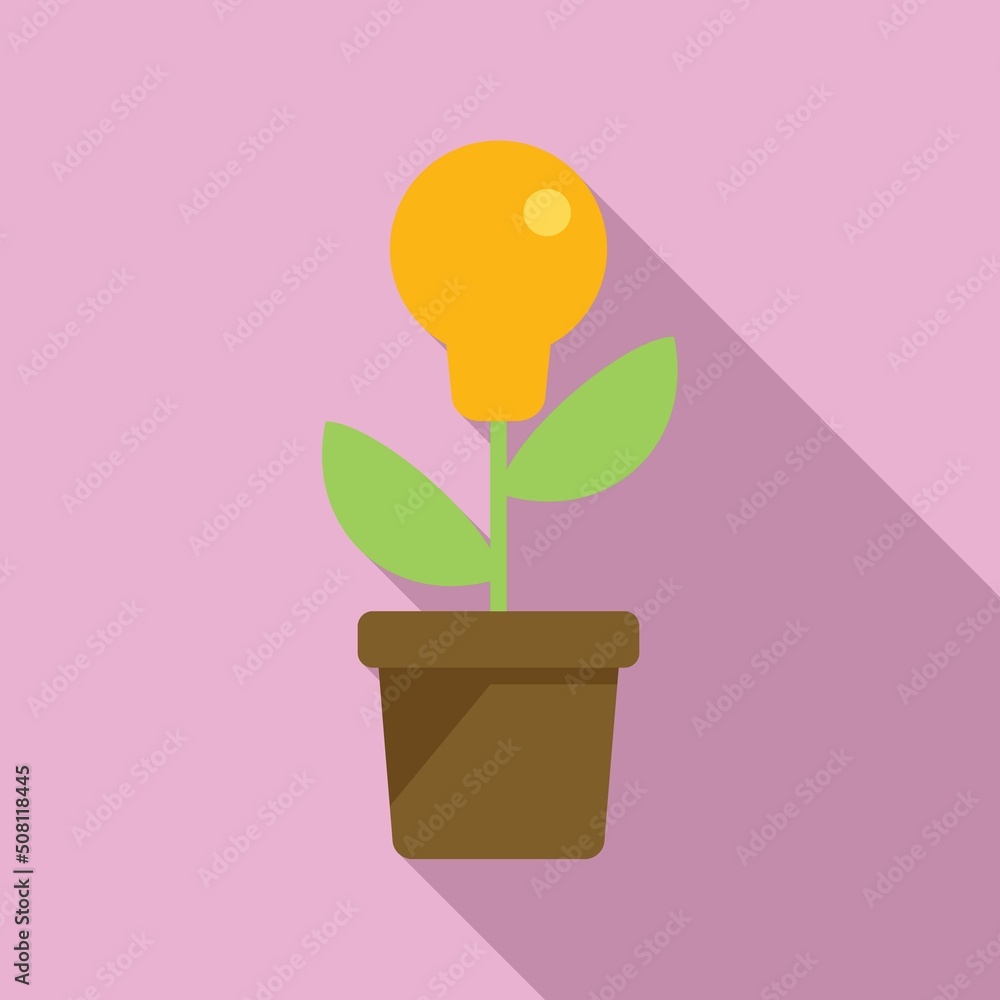 Business plant idea icon flat vector. Think startup Business plant idea icon flat vector. Think startup