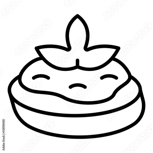 Drawing bruschetta icon outline vector. Food starter. Italian snack