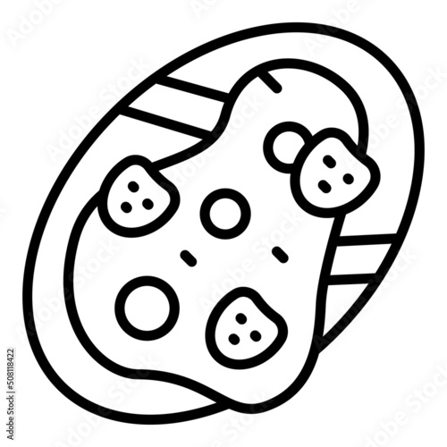 Bread bruschetta icon outline vector. Starter food. Menu snack