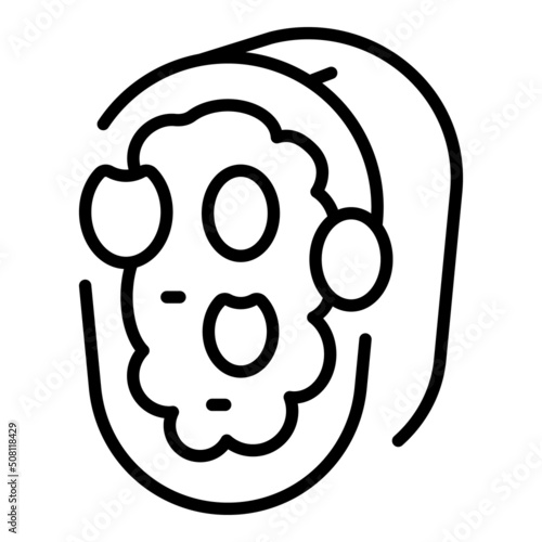 Tomato bruschetta icon outline vector. Food italian. Meat plate