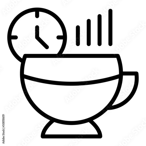 Hot coffee icon outline vector. Mind calm. Health meditate