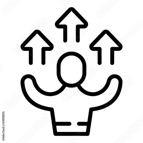 Level up icon outline vector. Spa mind. Calm health