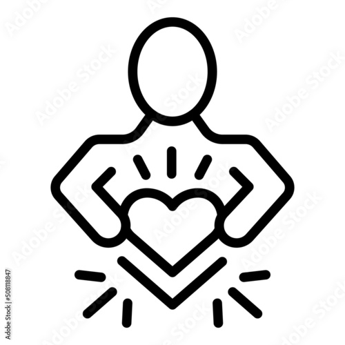 Keep love icon outline vector. Stress mind. Calm health