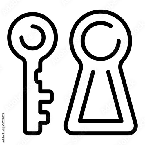 Key control mind icon outline vector. Stress reduction. Calm health