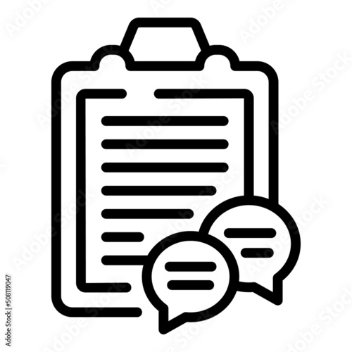 Clipboard review icon outline vector. Online report. Customer feedback