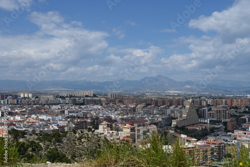 View of Alicante city from the historic castle of Santa Barbara, Valencia, Spain